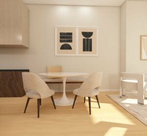 Dinning room with beige tones